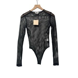 Superdown Black Mesh Long Sleeve Bodysuit – Size Small – NWT